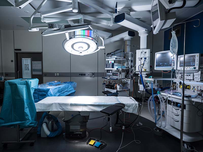 Medical equipment in an operating room