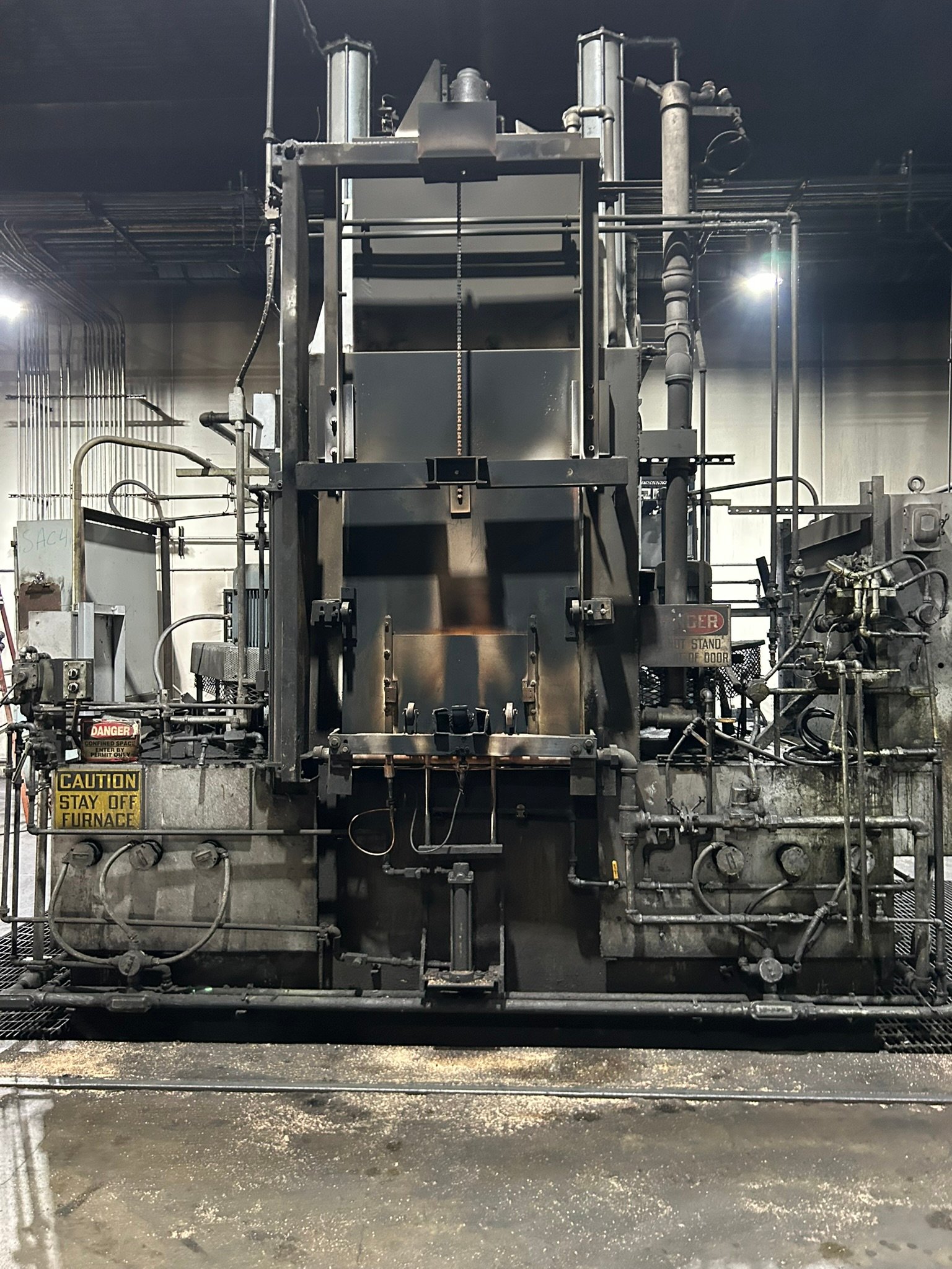 Full view of the oil hardening equipment.